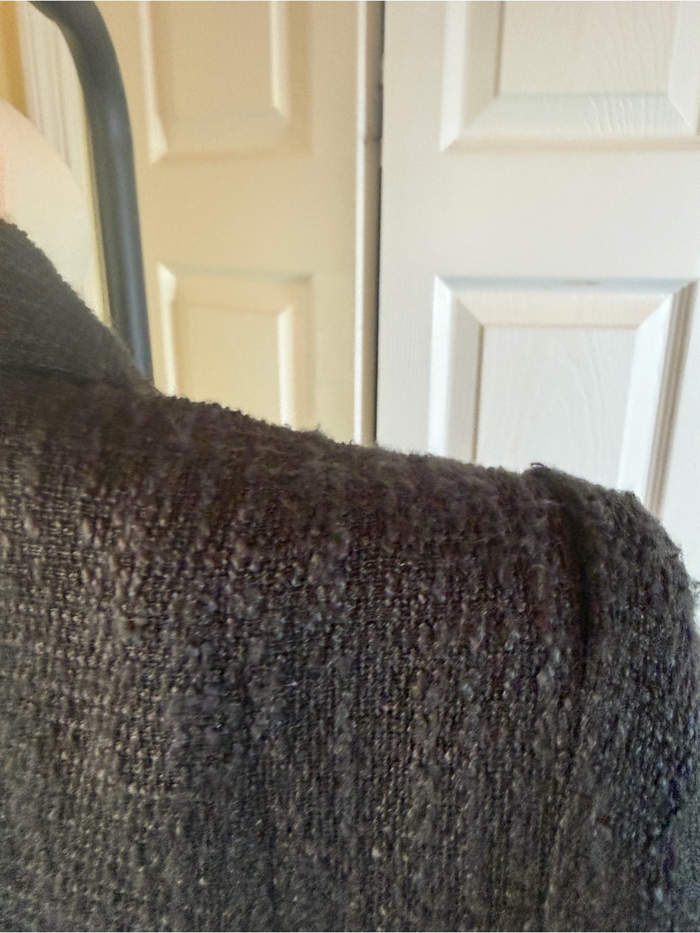 Bloomingdale's Area Stars Black Tweed Double-Breasted Blazer with Gold Buttons - Picture 5 of 12